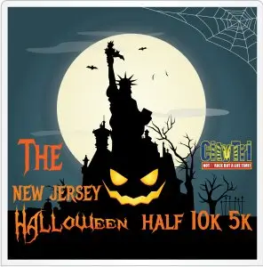 The NJ Halloween Half Marathon, 10K, and 5K logo