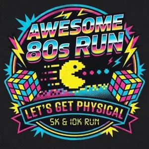 Totally Awesome 80's Race 5k / 10k and 1 mile Fun Run logo