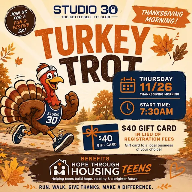 Turkey Trot 2026 Hosted By Studio 30 logo