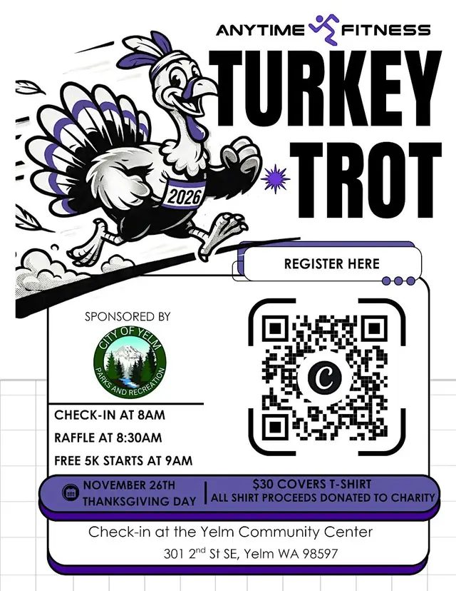 Turkey trot 5k in Yelm logo