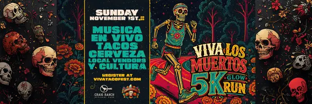 VIVA Los Muertos 5K Glow Run logo