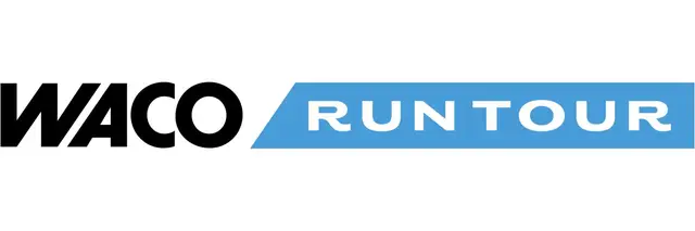 Waco Run Tour - RUN, White, & Blue logo