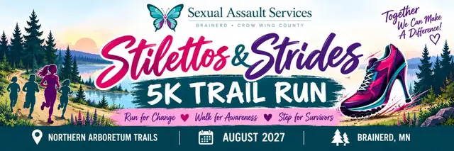 Walk-A-Mile-In-Her-Shoes: Stilettos and Strides 5K logo
