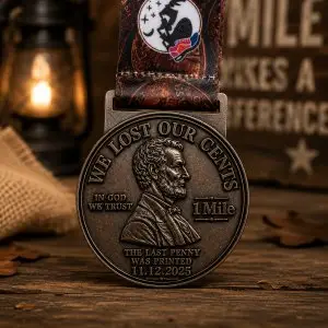 We Lost Our Cents 1 Mile Virtual Race 2026 | Finisher Medal & Charity Run logo
