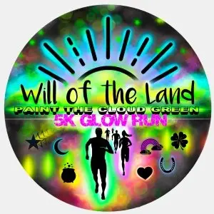 Will of the Land 5k Glow Run- Paint the Cloud Green logo