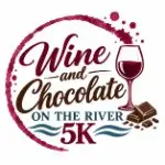 Wine and Chocolate on the River 5k logo