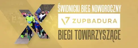 X Świdnicki Bieg Noworoczny ZUPBADURA Biegi towarzyszące dla dzieci i młodzieży logo