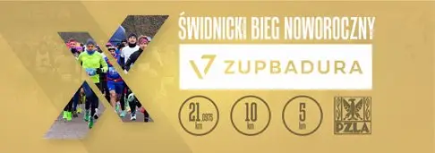 X Świdnicki Bieg Noworoczny ZUPBADURA półmaraton 21,0975 km logo