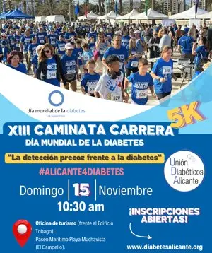 XIII Caminata Carrera Día Mundial de la Diabetes Alicante 2026 logo