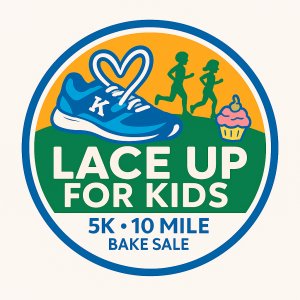 Lace Up for  Kids: 5k, 10 mi, & Bake Sale Logo