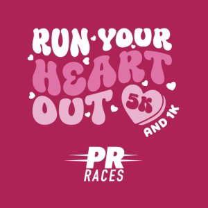 =PR= Races: Run Your Heart Out 5K/1K Logo