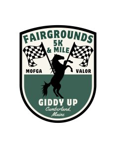 Fairgrounds 5k, Mile & Market Logo