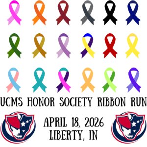 UCMS Honor Society Ribbon Run Logo