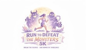 Run to Defeat the Monsters- DV Awareness Logo