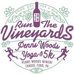 Run the Vineyards - Penns Woods Yoga & 5K Logo