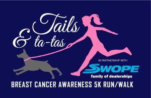 Tails & Tatas Breast Cancer Awareness 5k Run/Walk Logo
