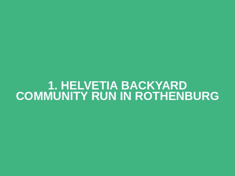 1. Helvetia Backyard Community Run in Rothenburg Logo