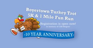 11th Annual Boyertown Turkey Trot Logo
