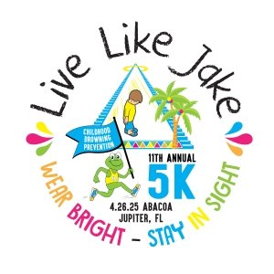 12th Annual Live Like Jake 5k - Wear Bright Stay In Sight! Logo