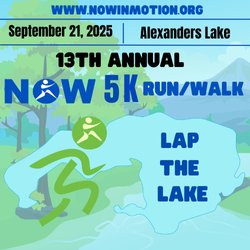 13th Annual NOW ~Lap The Lake~ 5k Walk & Run Logo