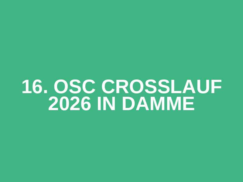 16. OSC Crosslauf 2026 in Damme