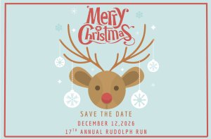 17th Annual Rudolph Run 10k Run, 5k Walk/Run Logo