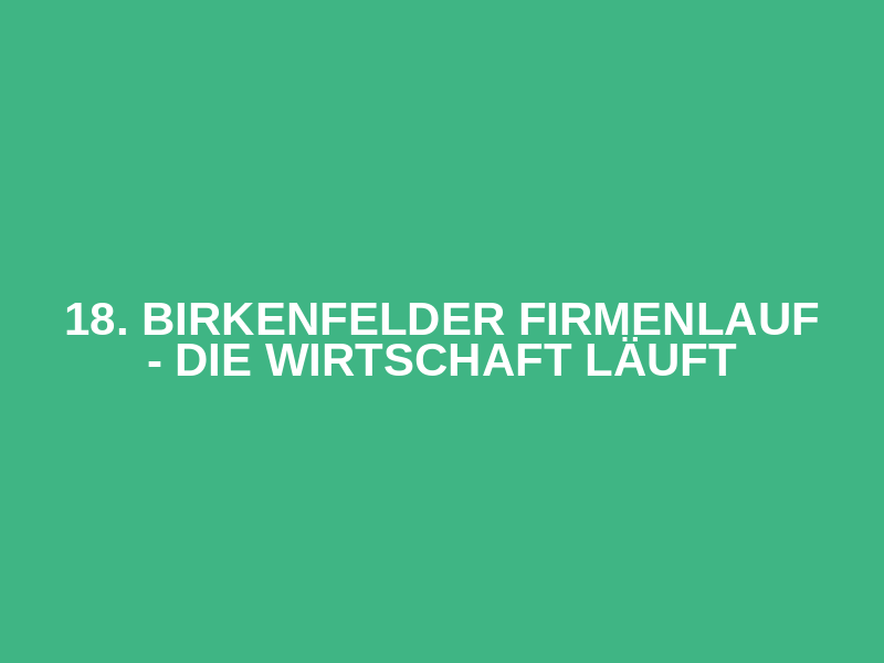18. Birkenfelder Firmenlauf - Die Wirtschaft läuft Logo