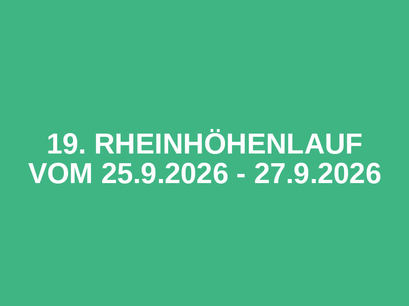19. Rheinhöhenlauf vom 25.9.2026 - 27.9.2026 Logo