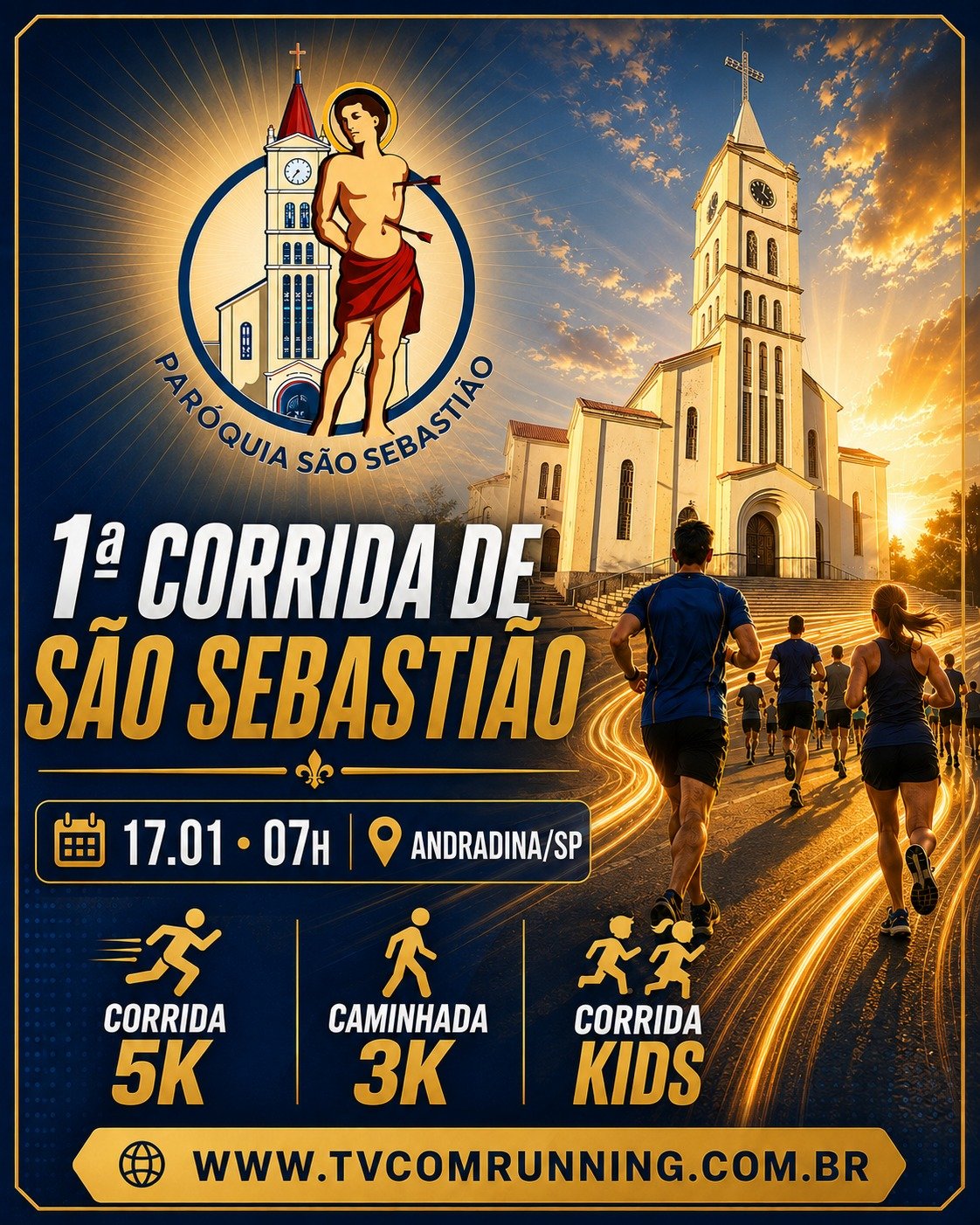 1ª CORRIDA DE SÃO SEBASTIÃO DE ANDRADINA SP Logo