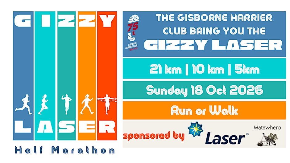 2026 Gizzy Laser Half Marathon (plus 10k & 5k options) Logo