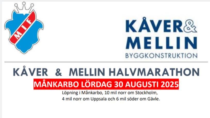 2026 Kåver & Mellin Halvmarathon Månkarbo Logo