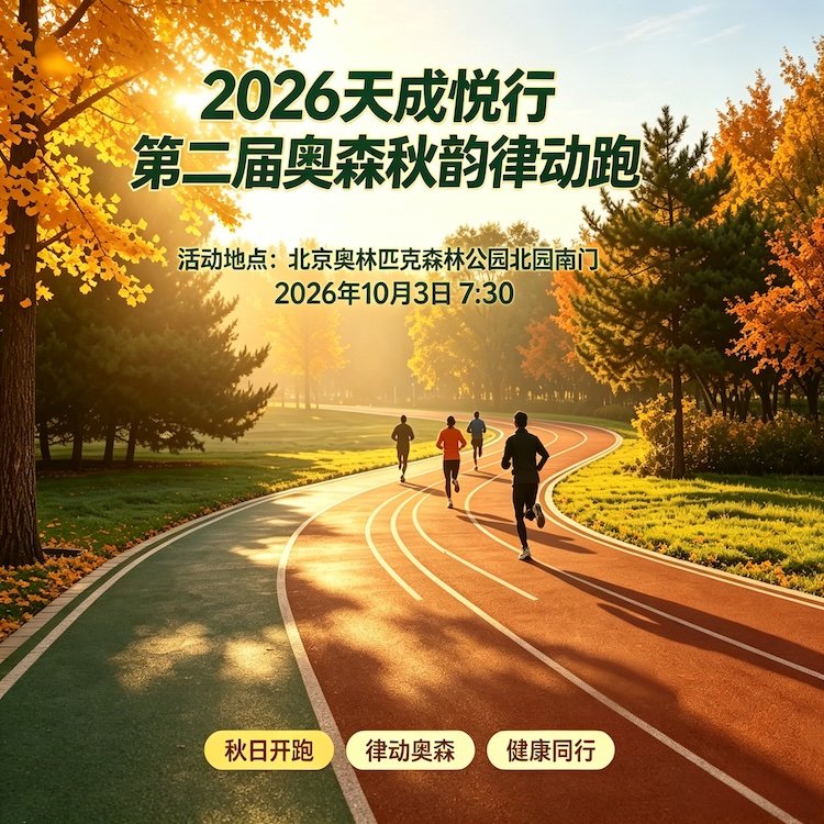 Tiancheng Yuexing 2nd Olympic Forest Autumn Rhythm Run 2026 (2026天成悦行第二届奥森秋韵律动跑) Logo