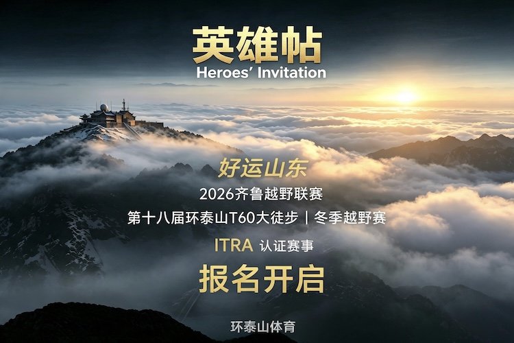 "Lucky Shandong" 2026 Qilu Trail League | 18th Ring Taishan T60 Winter Trail Hike ("好运山东"2026齐鲁越野联赛 | 第十八届环泰山T60大徒步冬季越野赛) Logo