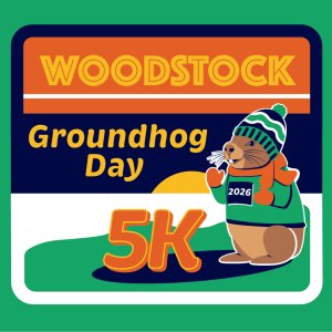 2026 Woodstock Groundhog Day 5k Logo