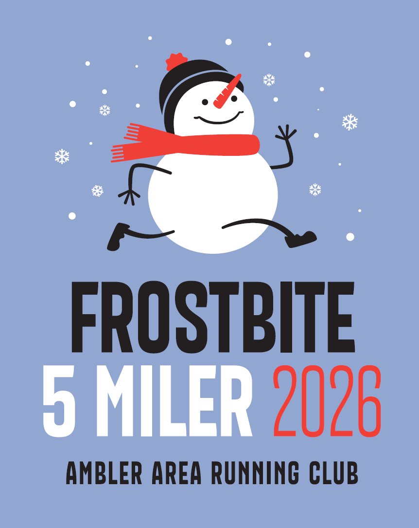 2027 AARC Frostbite 5 Mile Race — Ambler, PA Logo