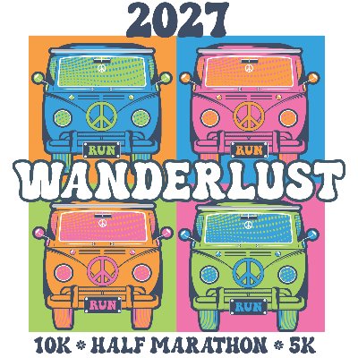 2027 Wanderlust 13.1, 10k, 5k Logo