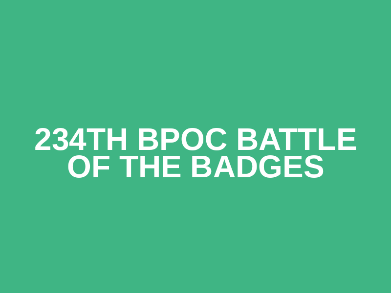 234th BPOC Battle of the Badges