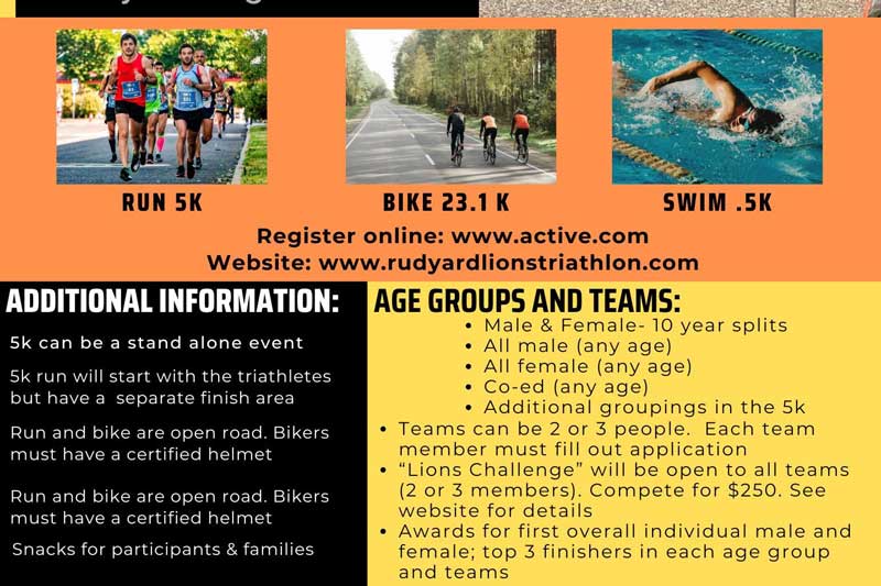 29th Annual Rudyard Lions Triathlon and 5K