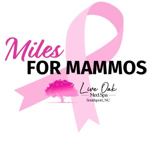 2nd Annual Miles for Mammos 5K & 1-Mile Run/Walk presented by Live Oak Med Spa Logo