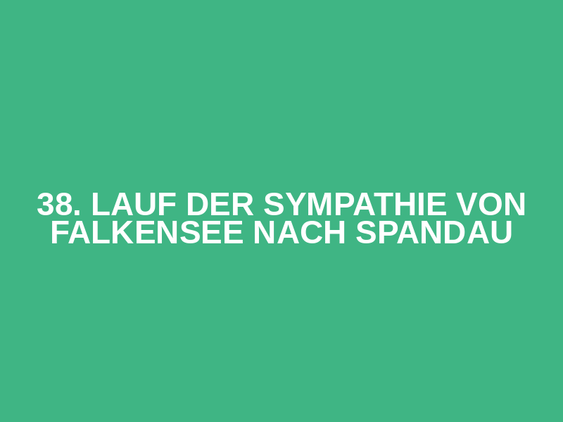 38. Lauf der Sympathie von Falkensee nach Spandau Logo