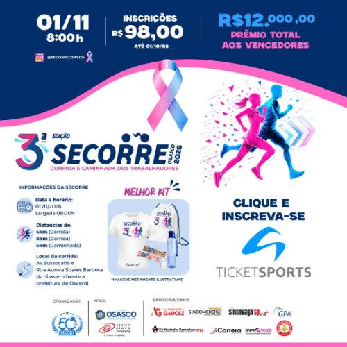 3ª EDIÇÃO SECORRE 2026 CUIDE-SE! - CORRIDA E CAMINHADA DOS TRABALHADORES