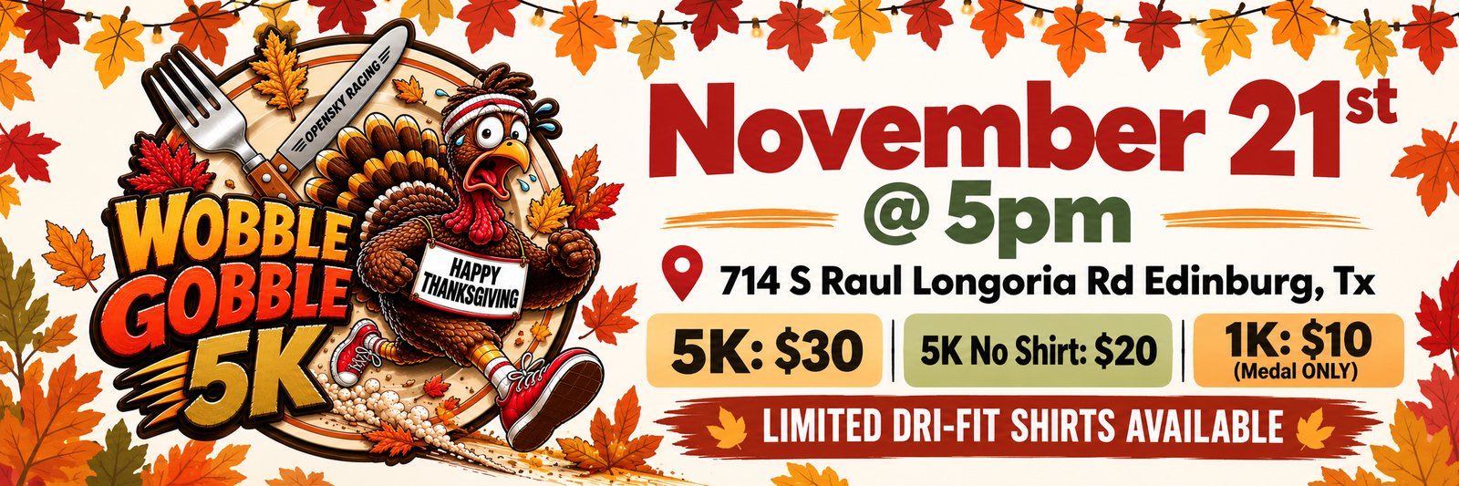 3rd Annual Wobble Gobble 5k