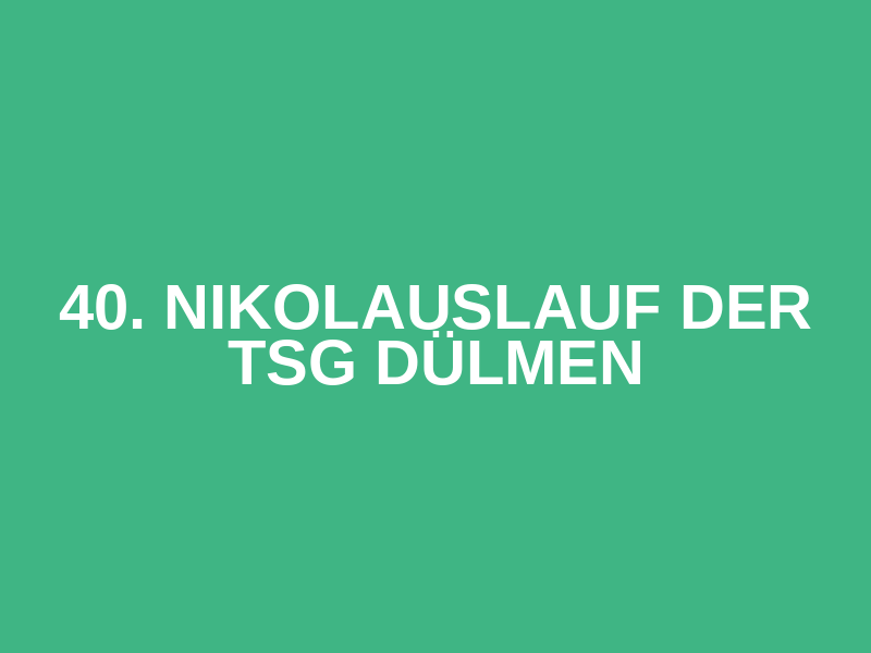 40. Nikolauslauf der TSG Dülmen Logo