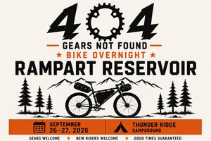 404 Gears Not Found Rampart Reservoir Bike Overnight Logo