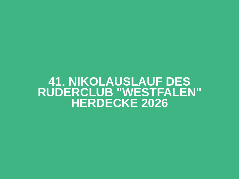 41. Nikolauslauf des Ruderclub "Westfalen" Herdecke 2026 Logo
