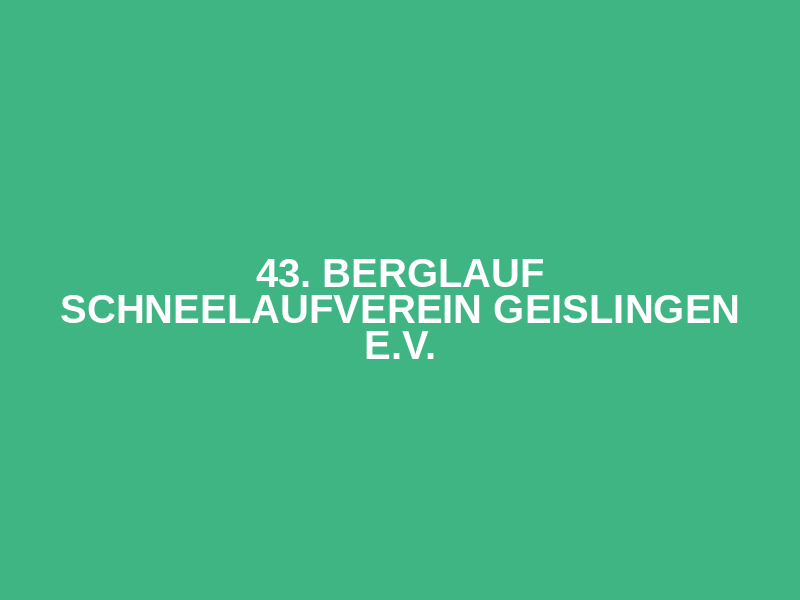 43. Berglauf Schneelaufverein Geislingen e.V. Logo
