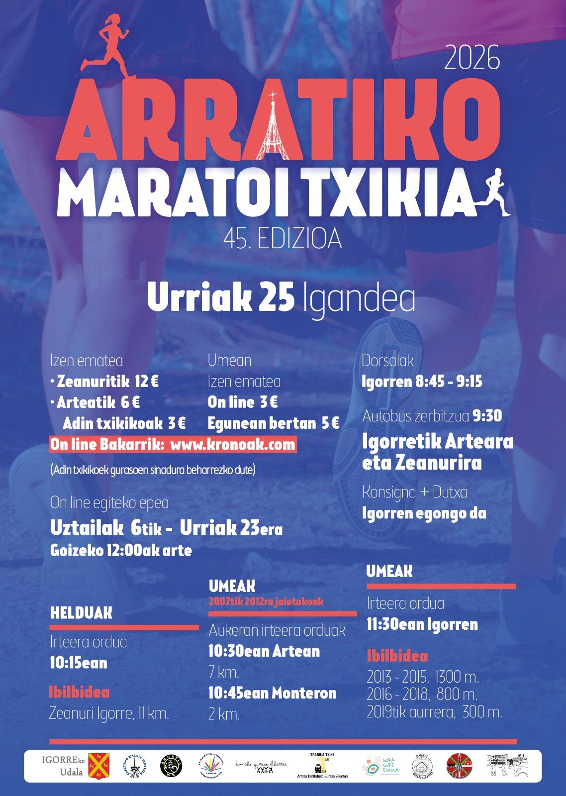 45. Arratiako Maratoi Txikia (Zeanuri-Igorre) 2026 Logo