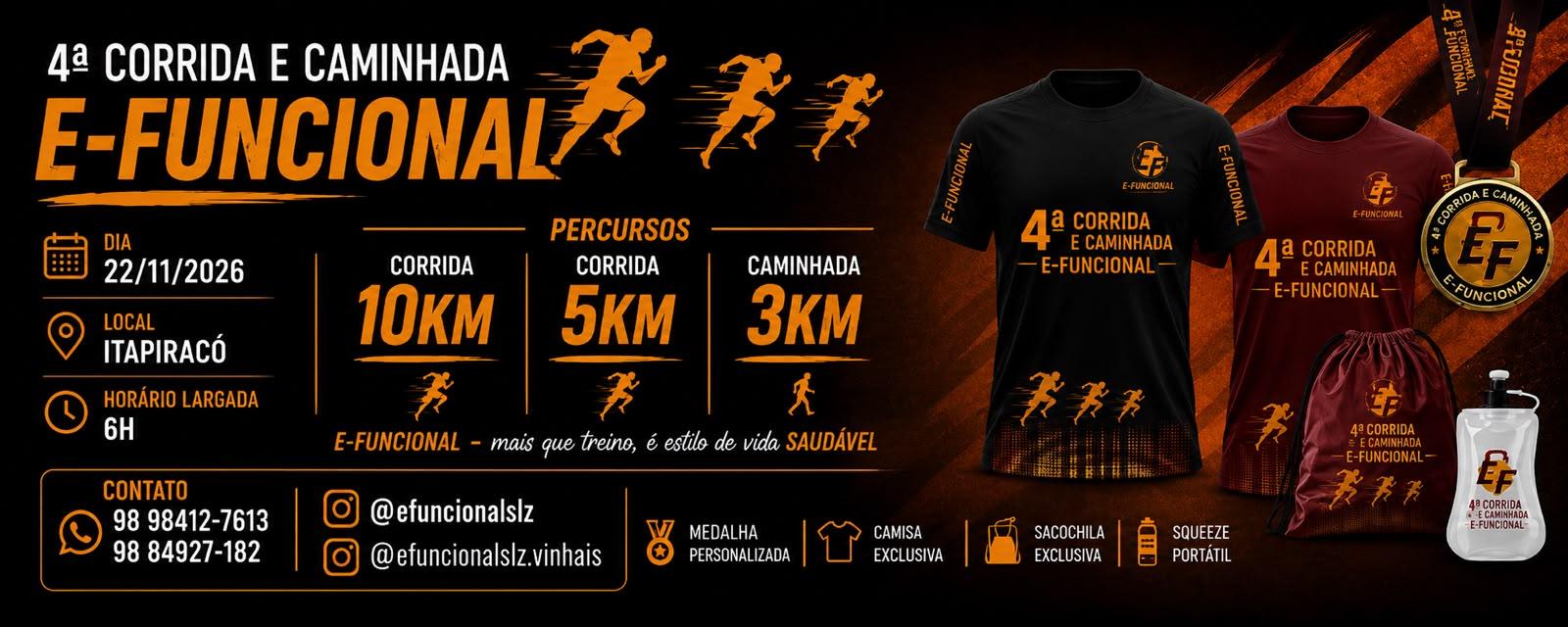 4ª CORRIDA E CAMINHADA ACADEMIA E-FUNCIONAL Logo