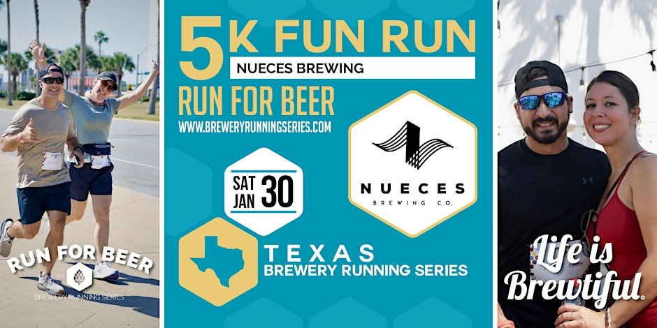 5k Beer Run x Nueces Brewing | Texas Brewery Running Series Logo