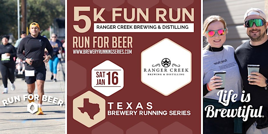 5k Beer Run x Ranger Creek Brewing |Texas Brewery Running Series Logo